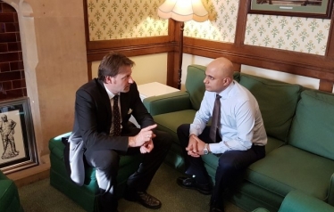 Derek with Sajid Javid