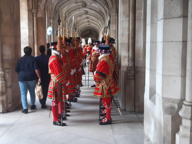 The King's Body Guard preparing for duty in the Palace of Westminster